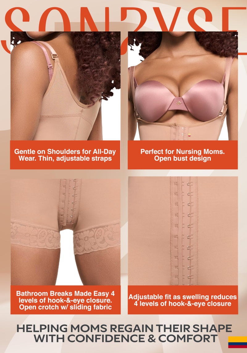 Sonryse Fajas Colombianas Postparto Cesarea Postpartum Girdle Stage 2 Faja Tummy Control For Women - Image 3